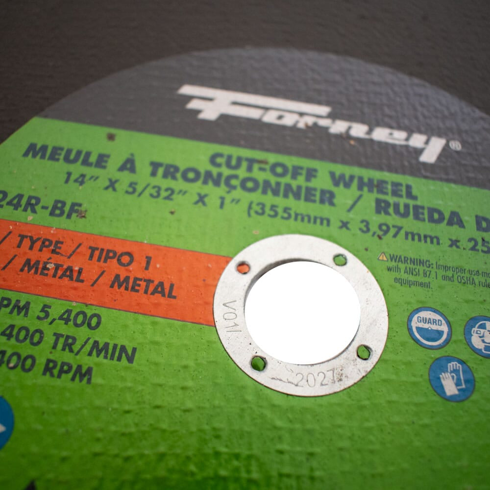 Cutting Wheel, Metal, Type 1, 14 in x 5/32 in x 1 in