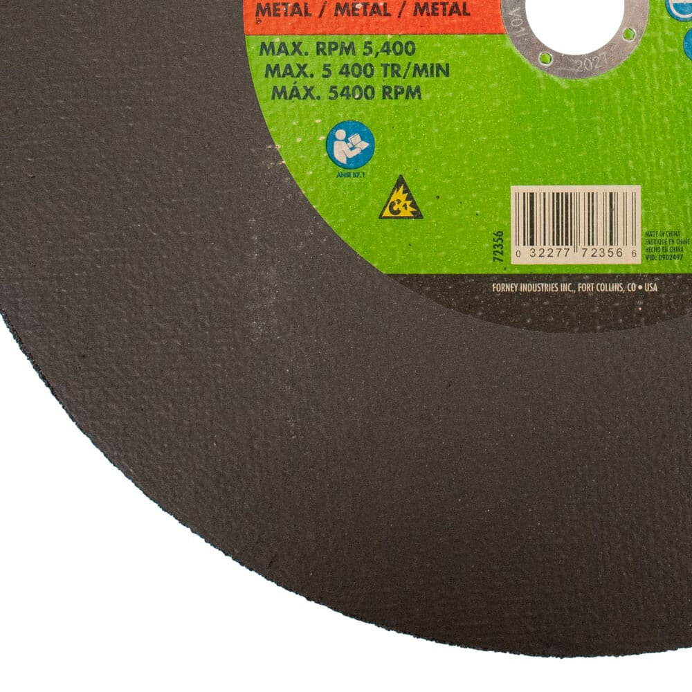 Cutting Wheel, Metal, Type 1, 14 in x 5/32 in x 1 in