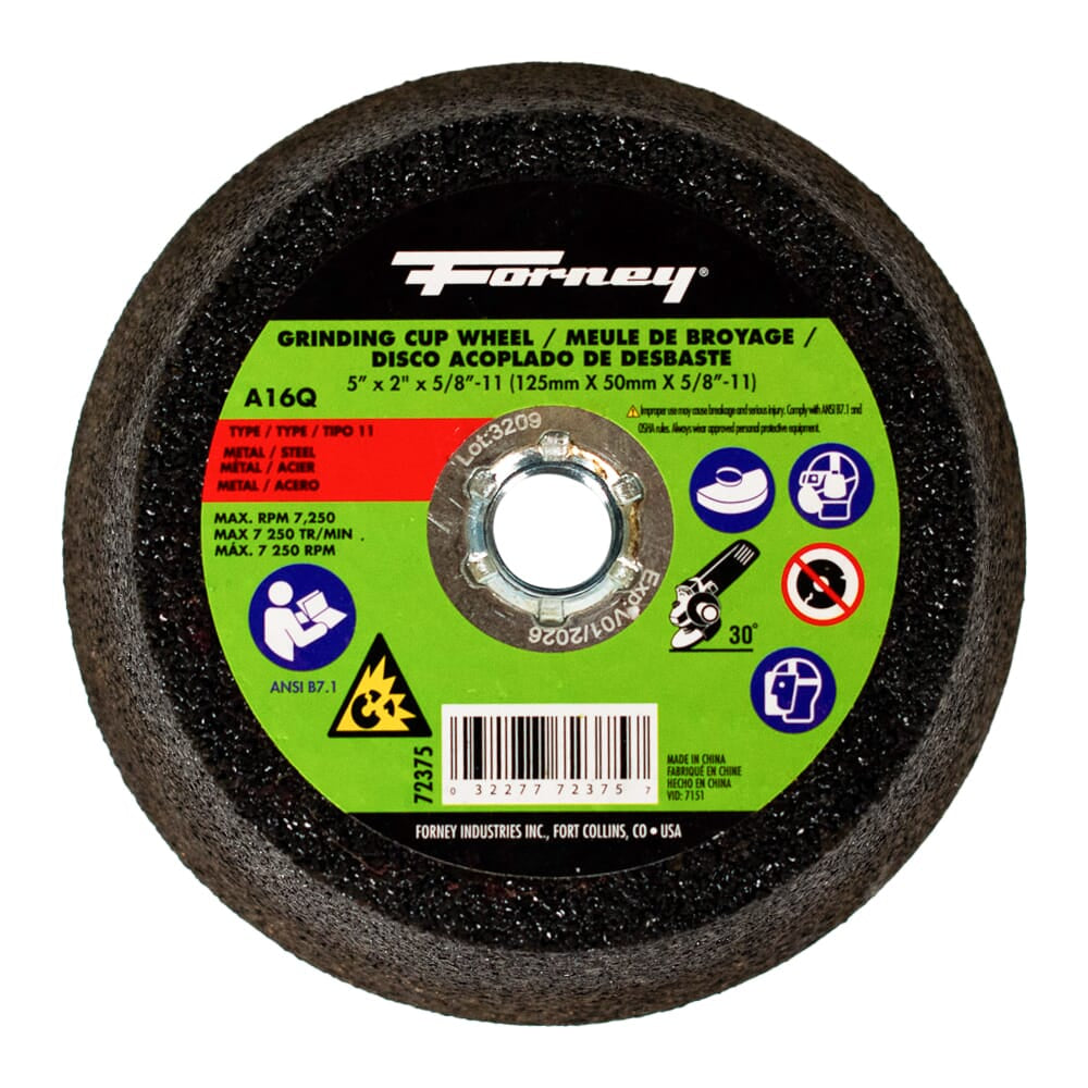 Cup Wheel, Metal, 5 in x 5/8 in-11