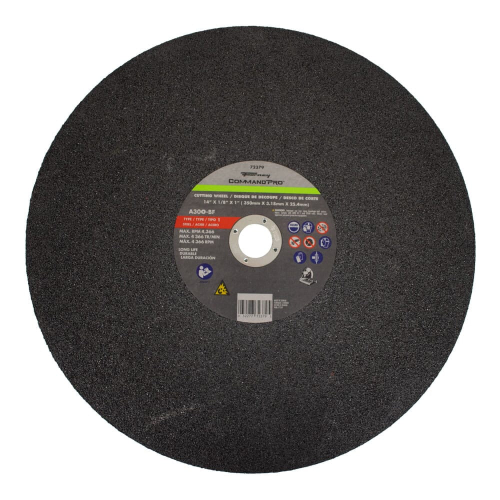 Cutting Wheel, Metal, Type 1, 14 in x 1/8 in x 1 in