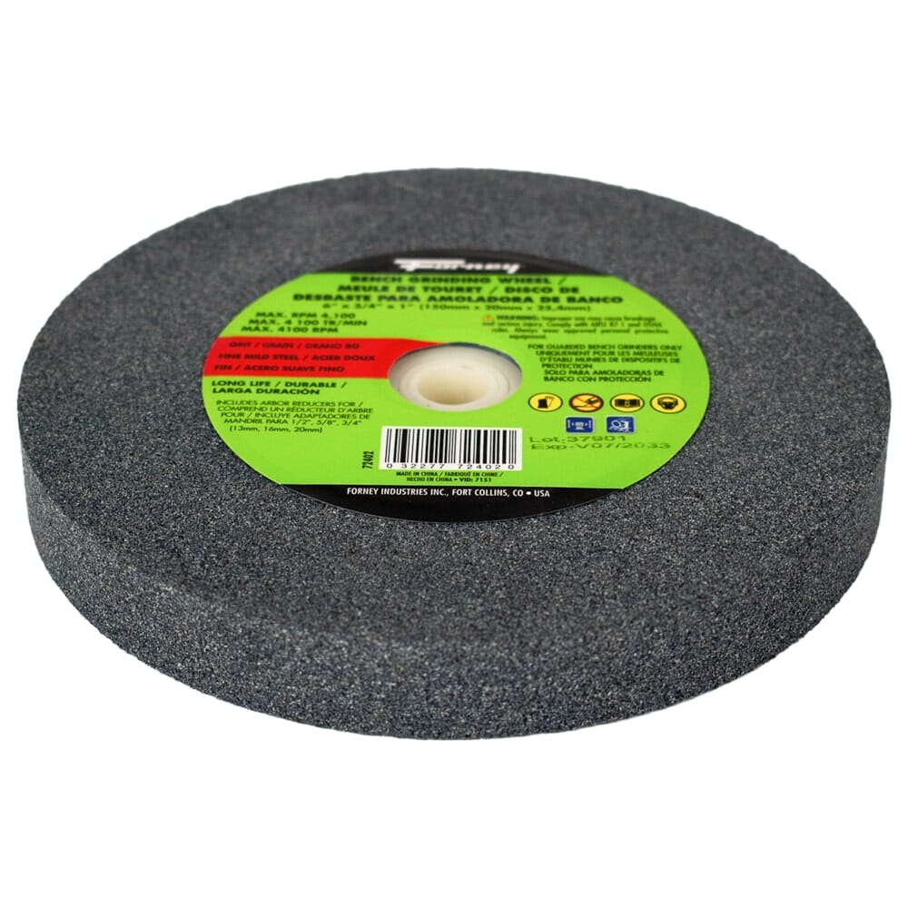 Bench Grinding Wheel, 6 in x 3/4 in x 1 in