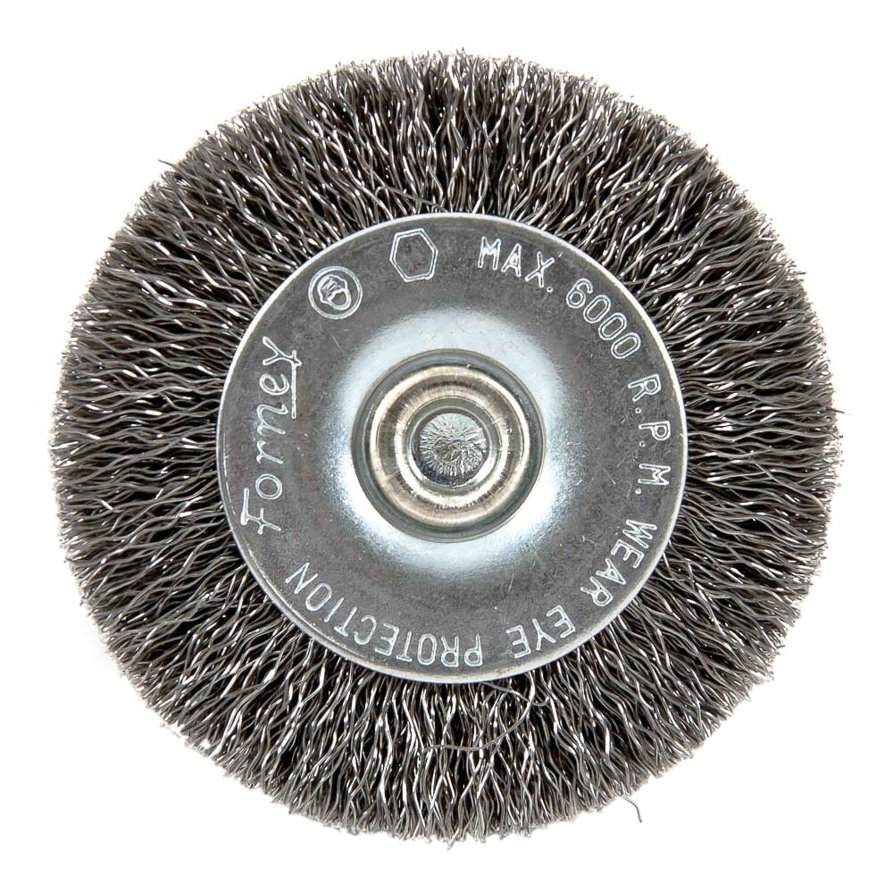 Wire Wheel, Crimped, 2 in x .008 in x 1/4 in Hex Shank