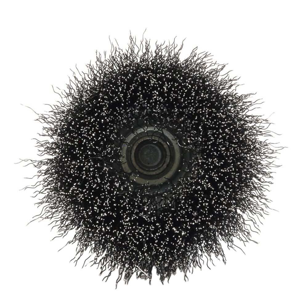 Cup Brush, Crimped, 2 in x .008 in x 1/4 in Hex Shank