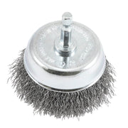 Cup Brush, Crimped, 3 in x .012 x 1/4 in Hex Shank