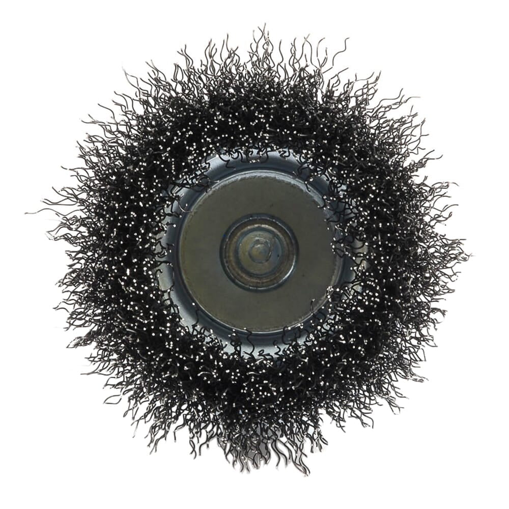 Cup Brush, Crimped, 3 in x .012 x 1/4 in Hex Shank