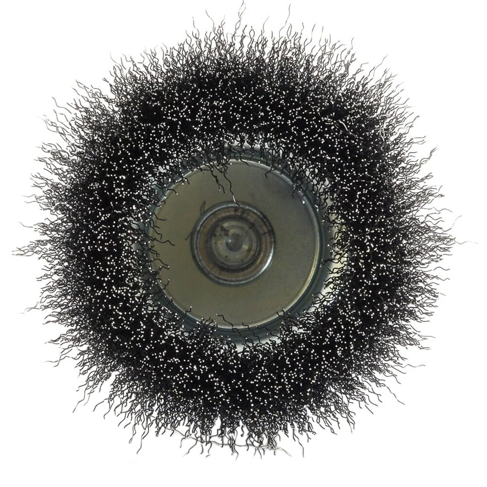 Cup Brush, Crimped, 3 in x .008 in x 1/4 in Hex Shank