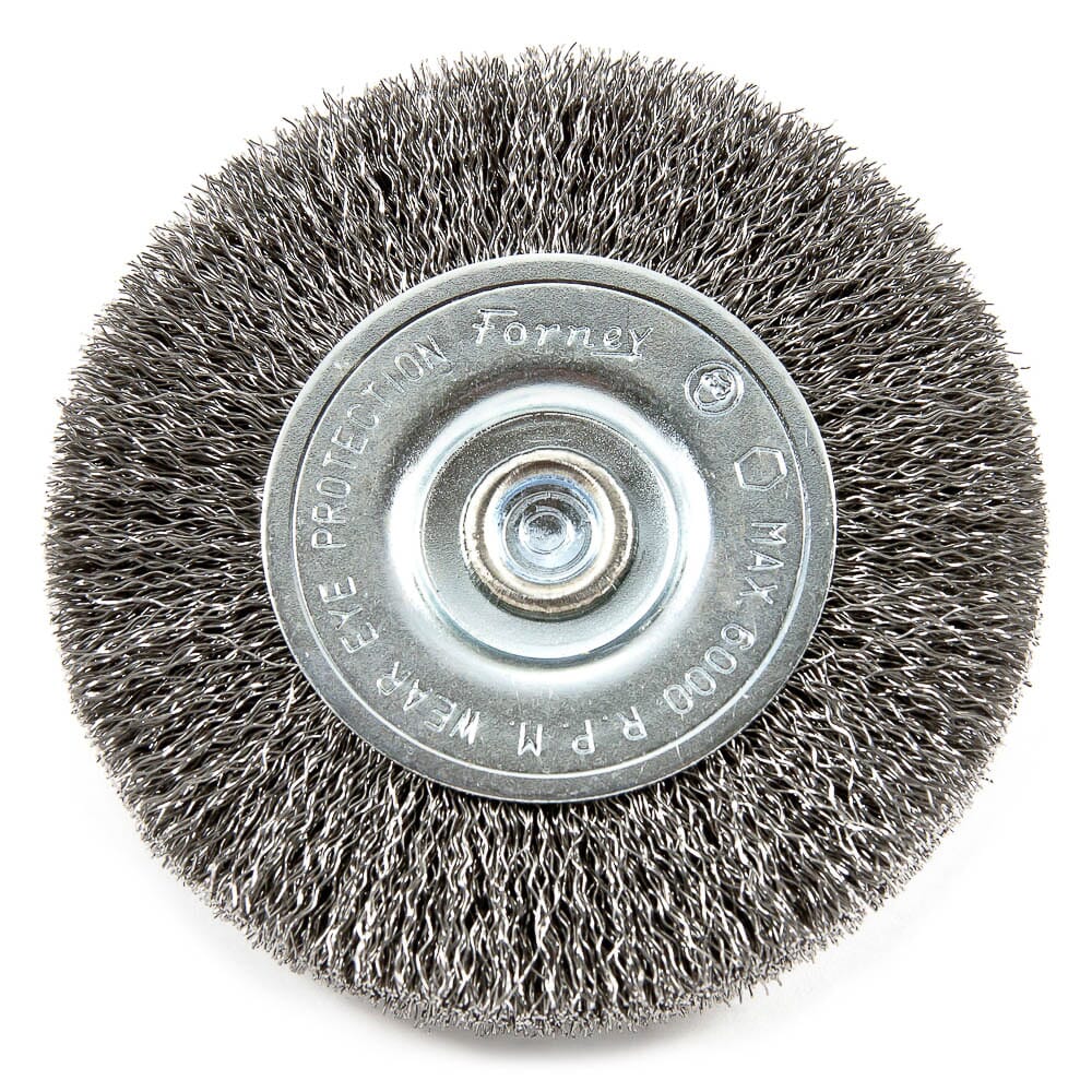 Wire Wheel, Crimped, 3 in x .008 in x 1/4 in Hex Shank