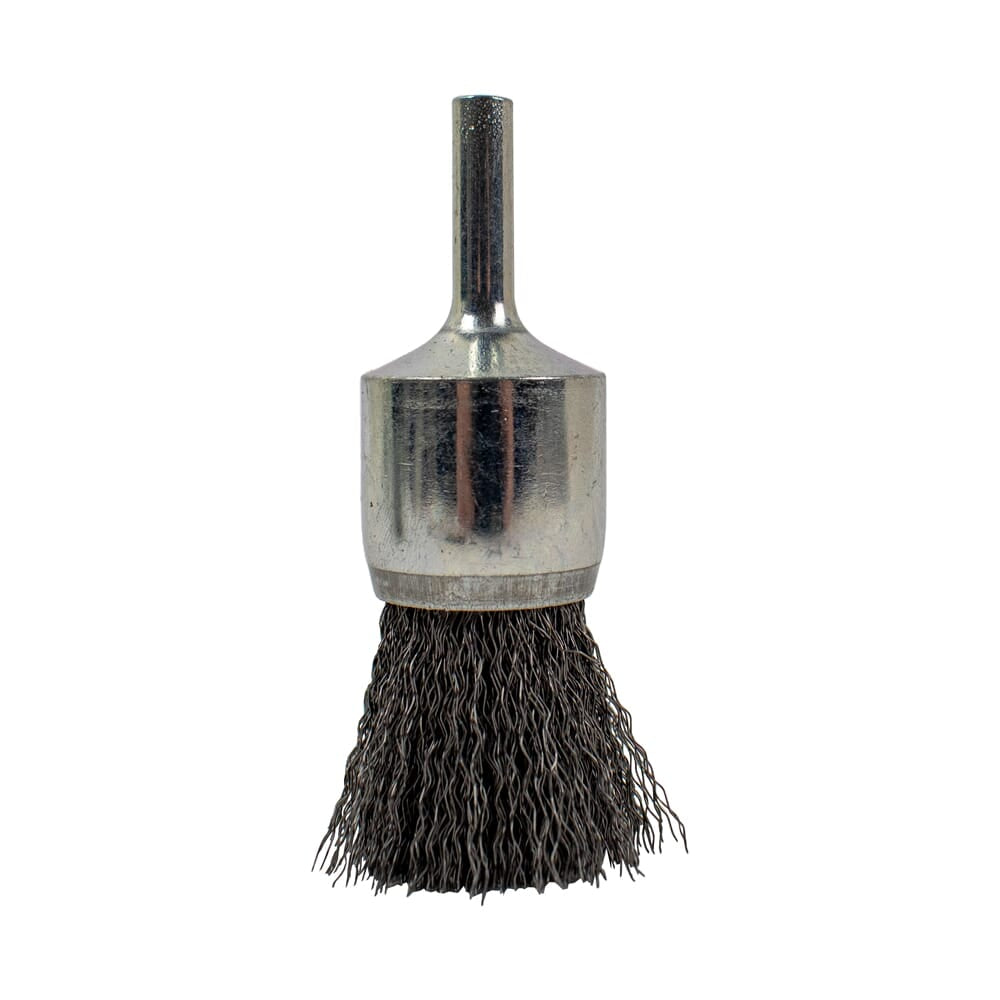 End Brush, Fine Crimped Wire, 1" x .008" x 1/4" Rounded Shank