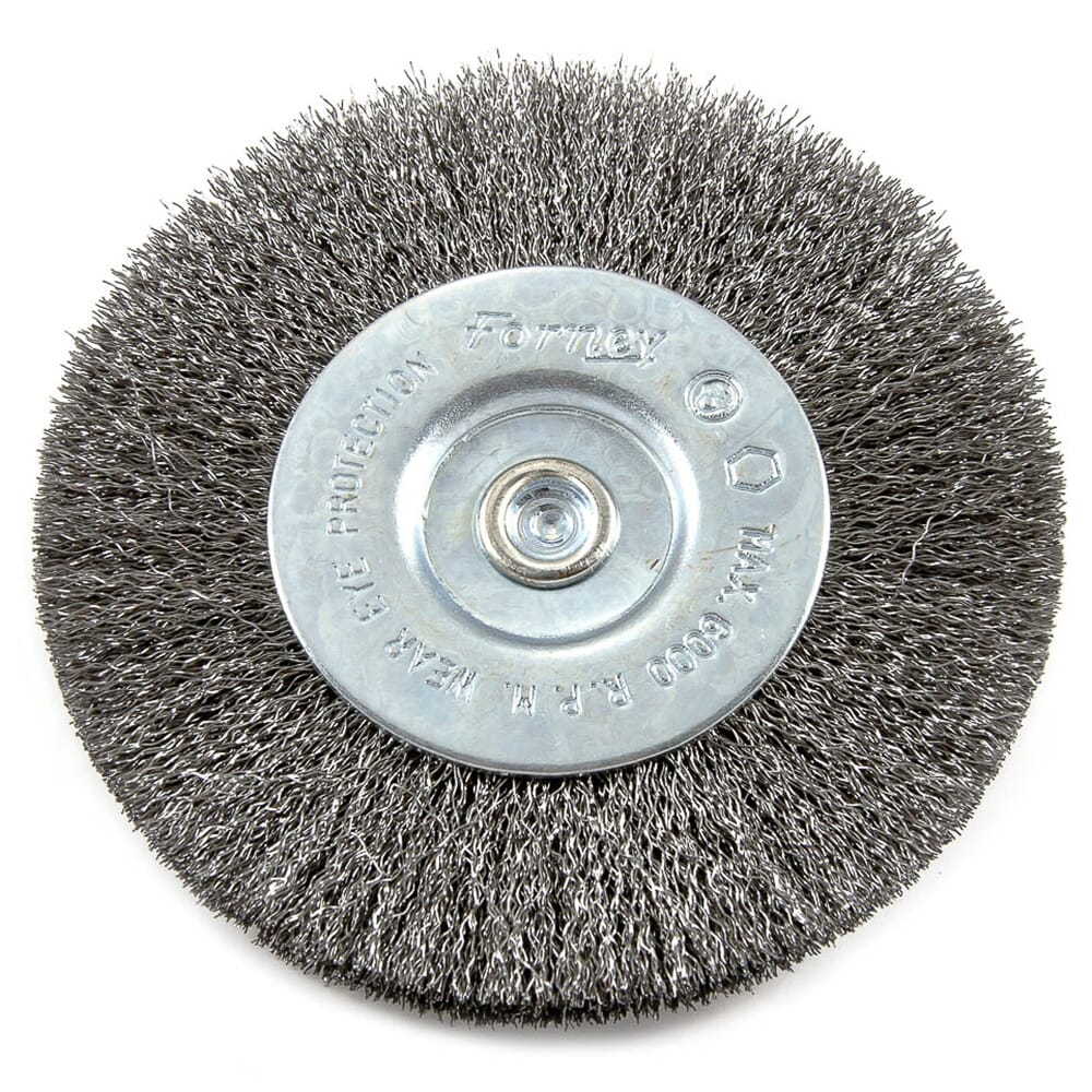 Wire Wheel, Crimped, 4 in x .008 in x 1/4 in Hex Shank