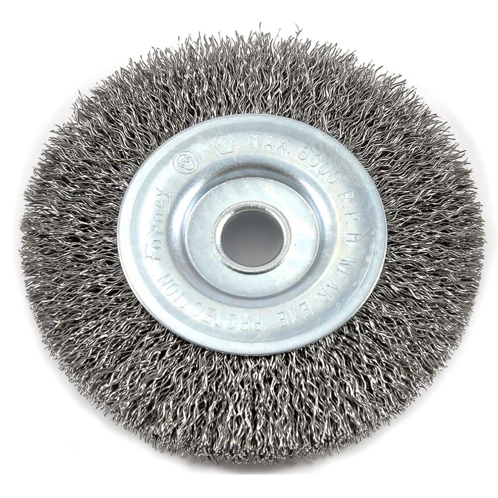 Wire Wheel Crimped, 4 in x .012 in x 1/2 in Arbor