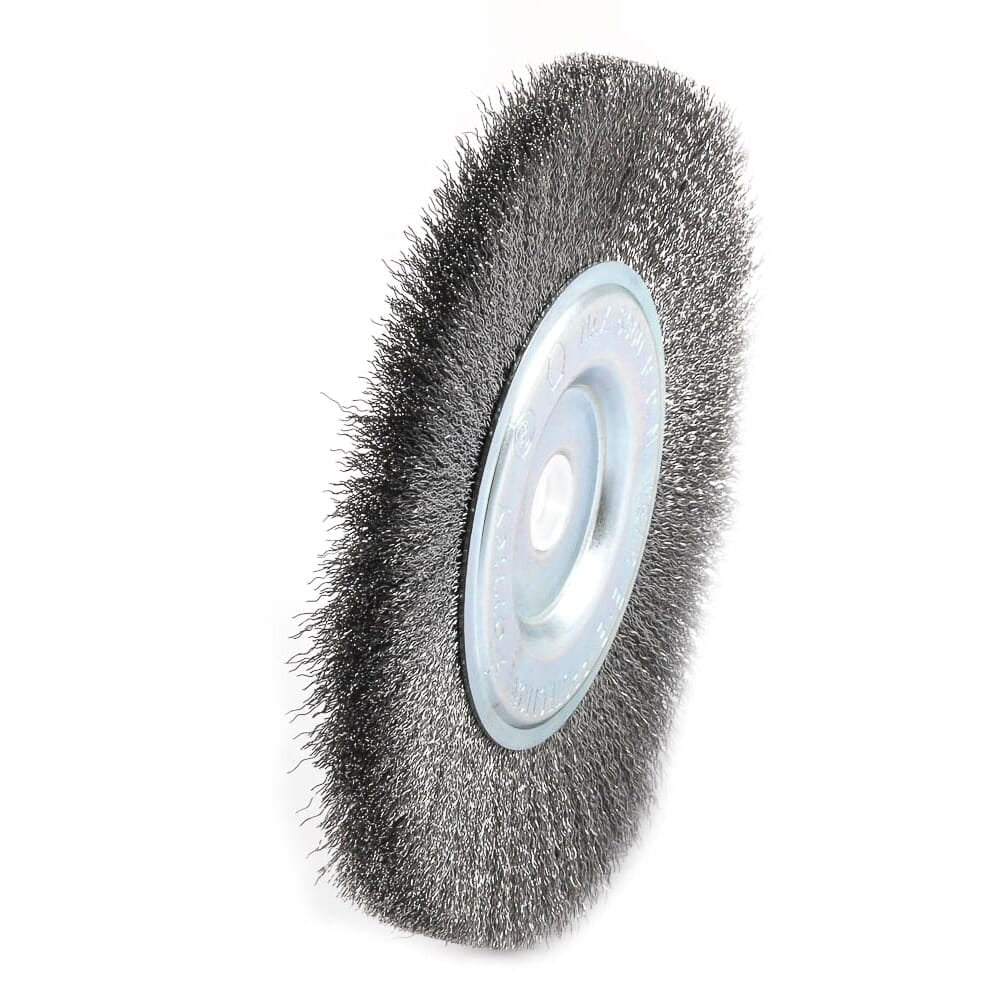 Wire Wheel, Crimped, 6 in x .008 in x 1/2 in - 5/8 in Arbor