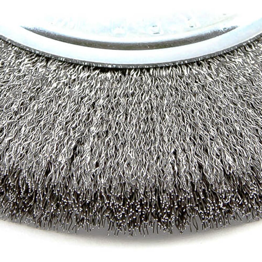 Wire Wheel, Crimped, 6 in x .008 in x 1/2 in - 5/8 in Arbor
