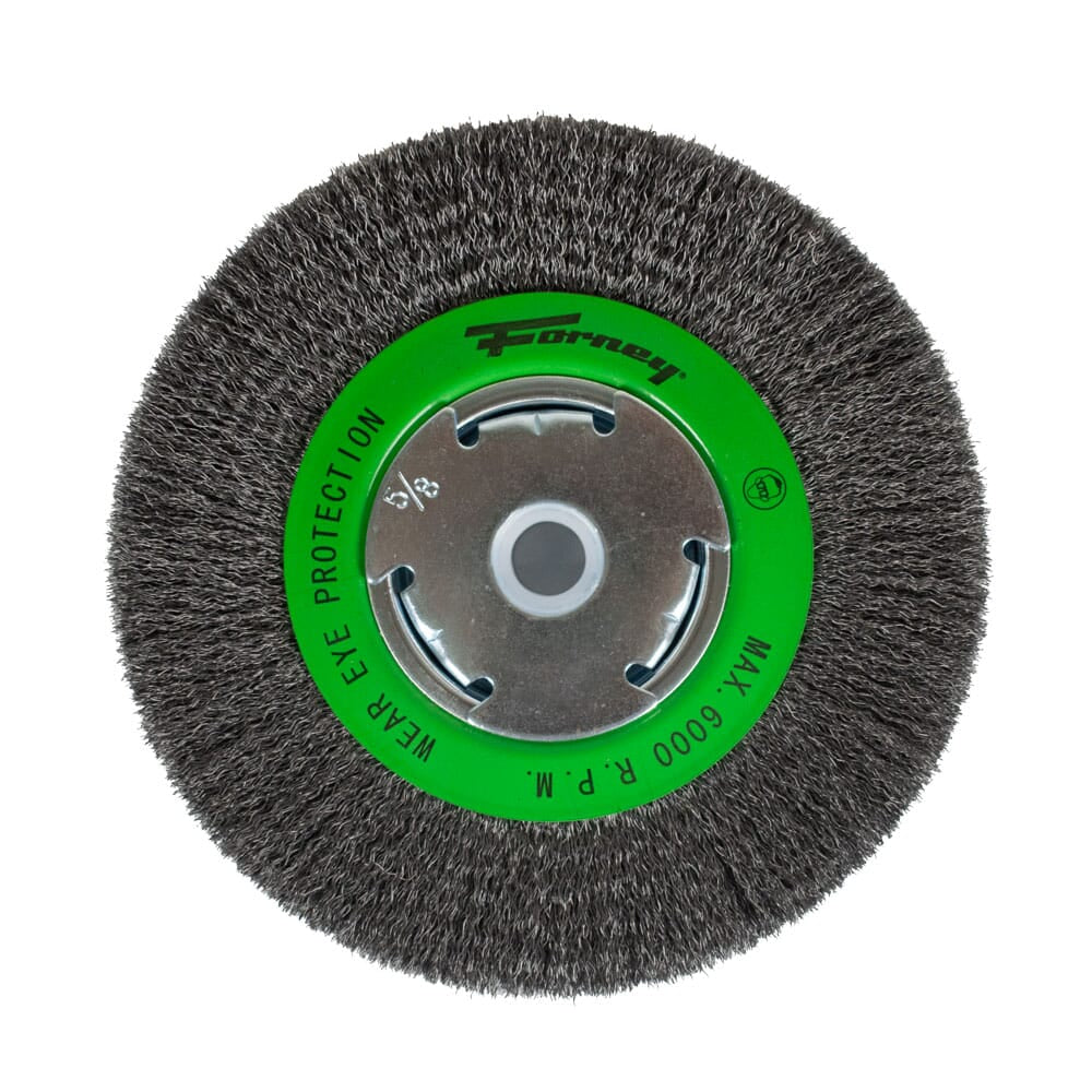 Wire Wheel Crimped, 6 in x .008 in x 1/2 in - 5/8 in Arbor