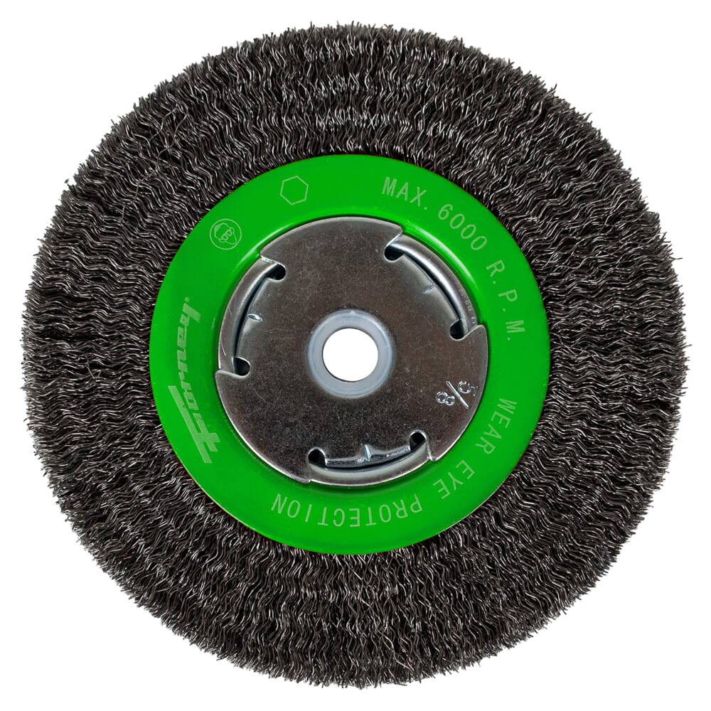Wire Wheel, Crimped, 6 in x .014 in, High-Density Face, 1/2 in - 5/8 in Arbor