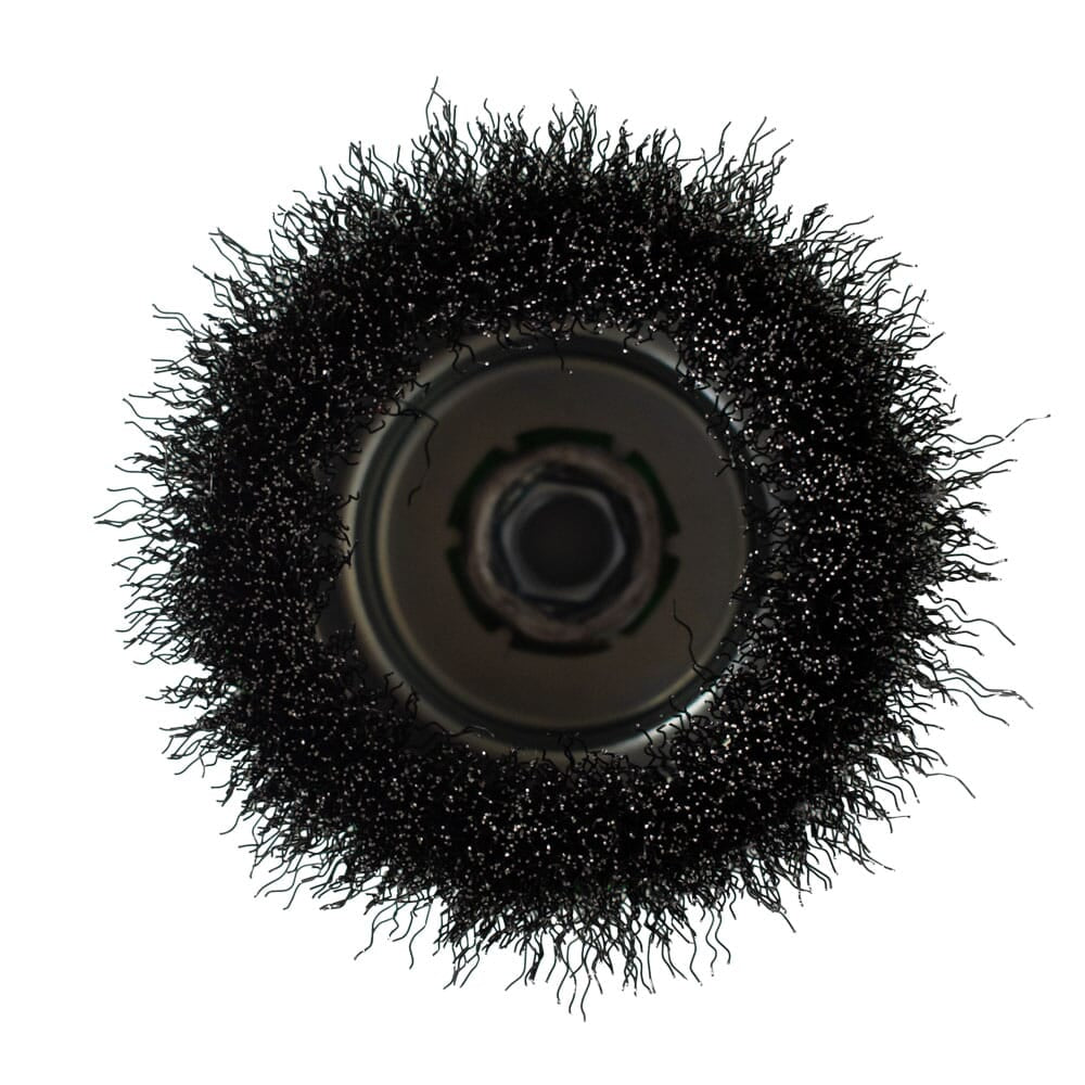 Cup Brush, Crimped, 5 in x .014 in x 5/8 in-11 Arbor