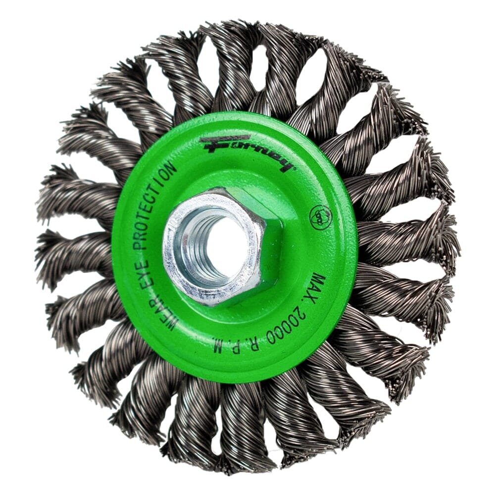 Wire Wheel, Knotted, 4 in x .020 in x 5/8 in-11 Arbor