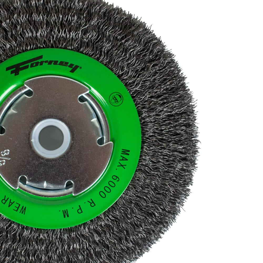 Wire Wheel, Crimped, 8 in x .014 in x 1/2 in - 5/8 in Arbor