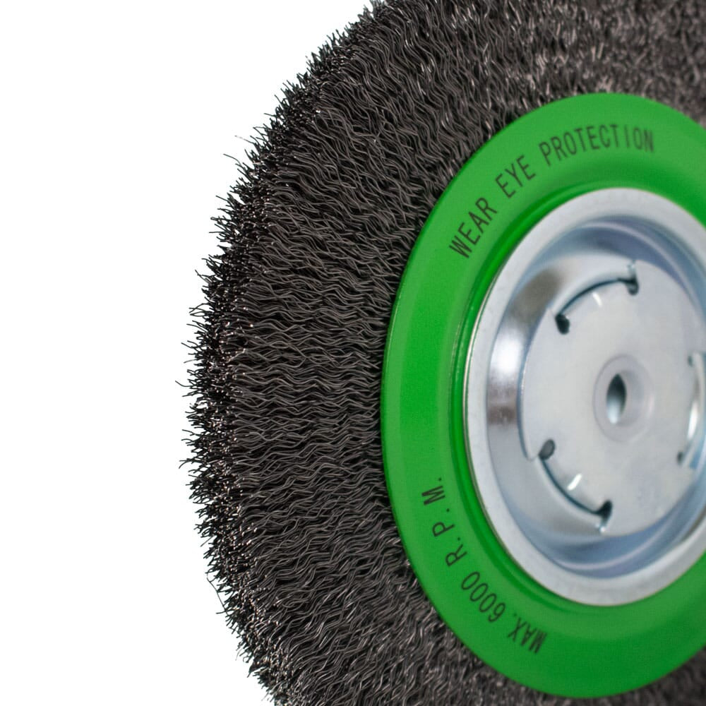 Wire Wheel, Crimped, 8 in x .014 in x 1/2 in - 5/8 in Arbor