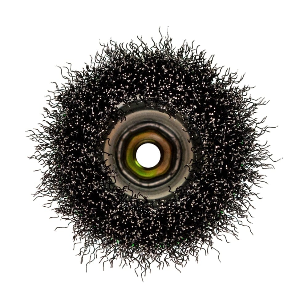 Cup Brush, Crimped, 2-3/4 in x .014 x M10 x 1.25 Arbor