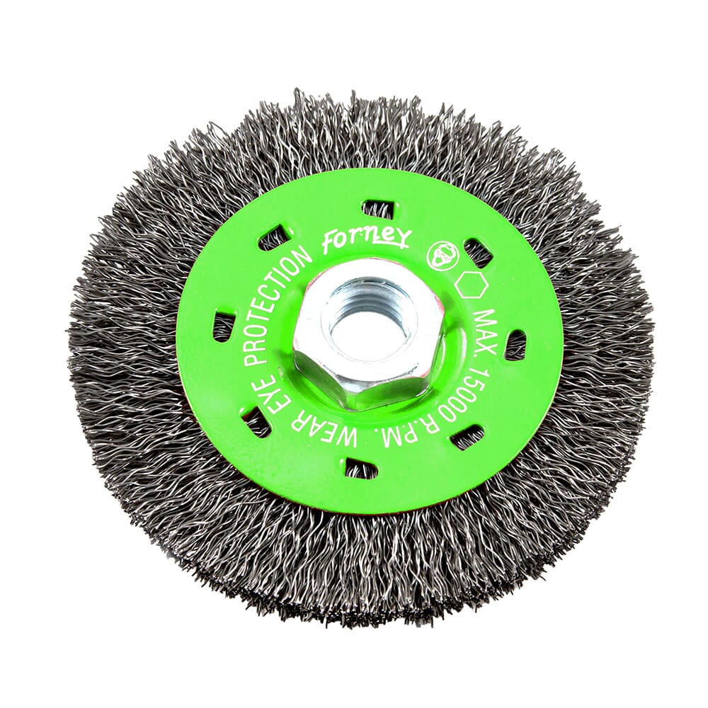 Wire Wheel, Crimped, 4 in x .012 in x 5/8 in-11 Arbor