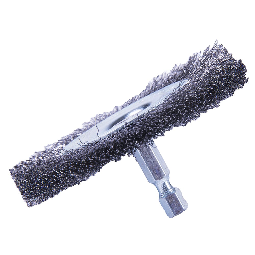 Wire Wheel Crimped, 3 in x .008 in x 1/4 in Hex Shank