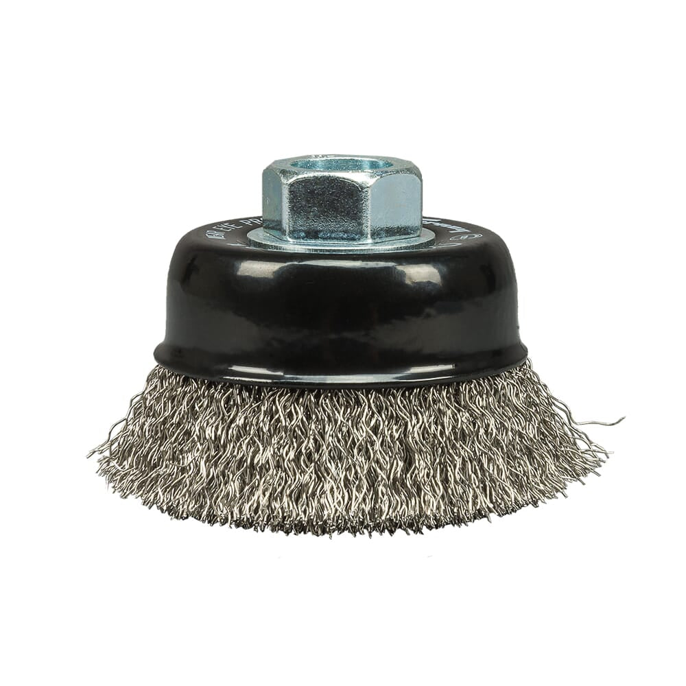 Command PRO Cup Brush, Crimped, Stainless Steel, 2-3/4 in x .014 in x 5/8 in-11