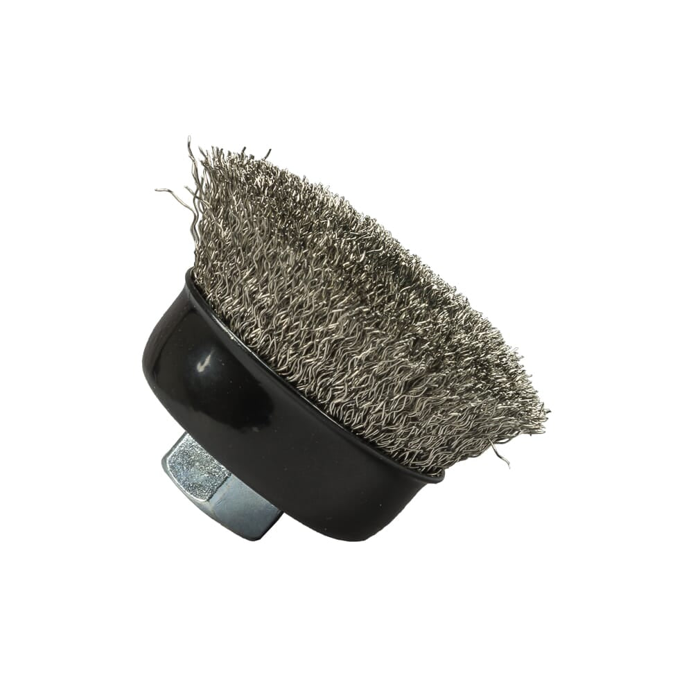 Command PRO Cup Brush, Crimped, Stainless Steel, 2-3/4 in x .014 in x 5/8 in-11