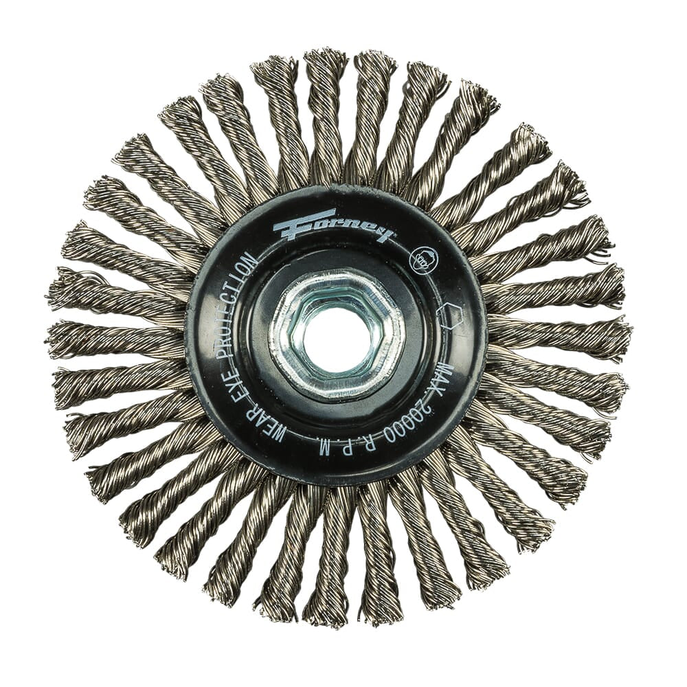 Command PRO Wire Wheel, Stringer Bead, Stainless Steel, 4 in x .020 in x 5/8 in-11