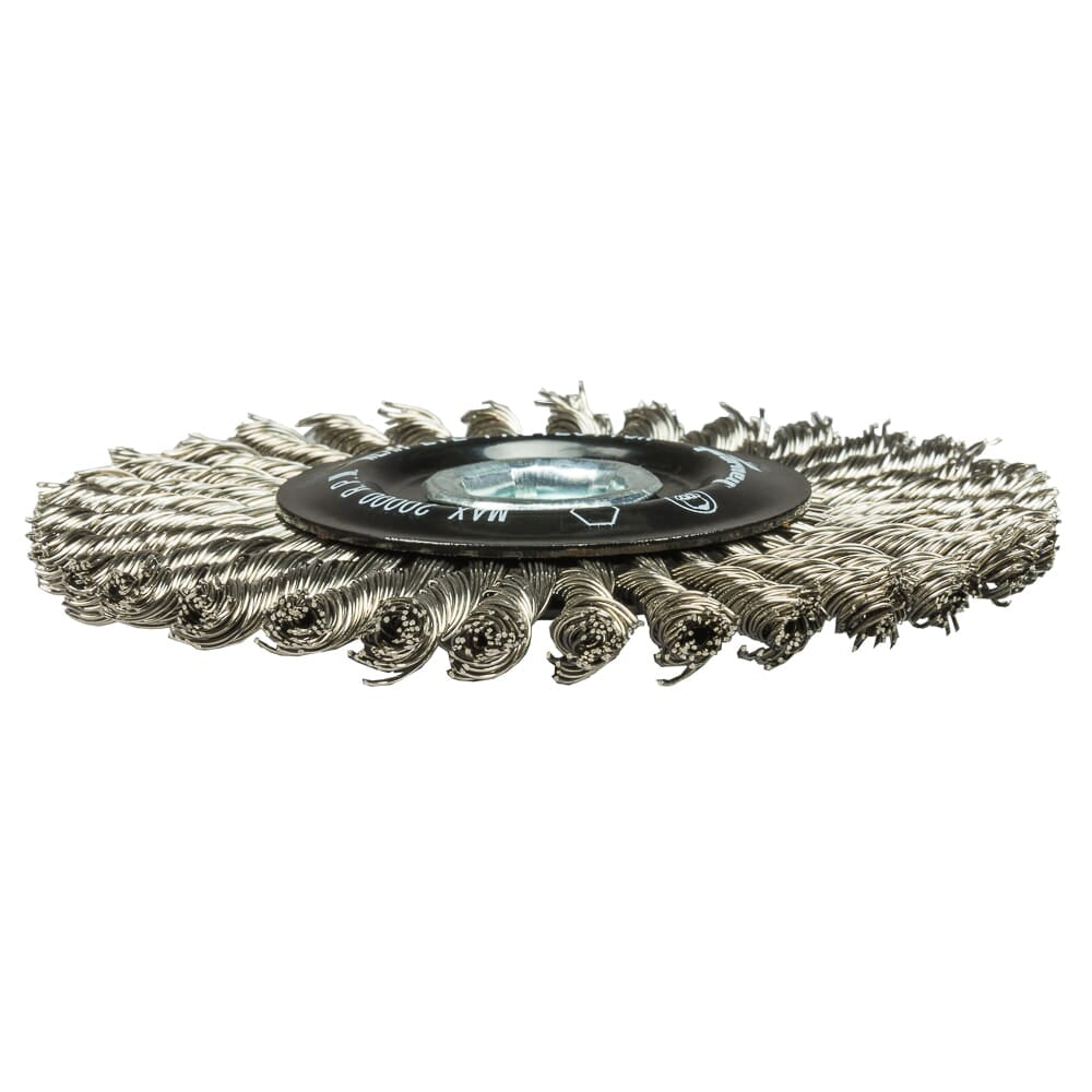Command PRO Wire Wheel, Stringer Bead, Stainless Steel, 4 in x .020 in x 5/8 in-11