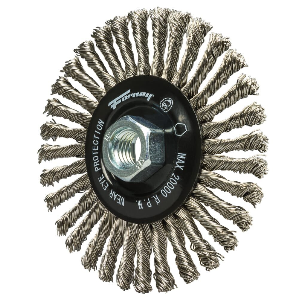 Command PRO Wire Wheel, Stringer Bead, Stainless Steel, 4 in x .020 in x 5/8 in-11