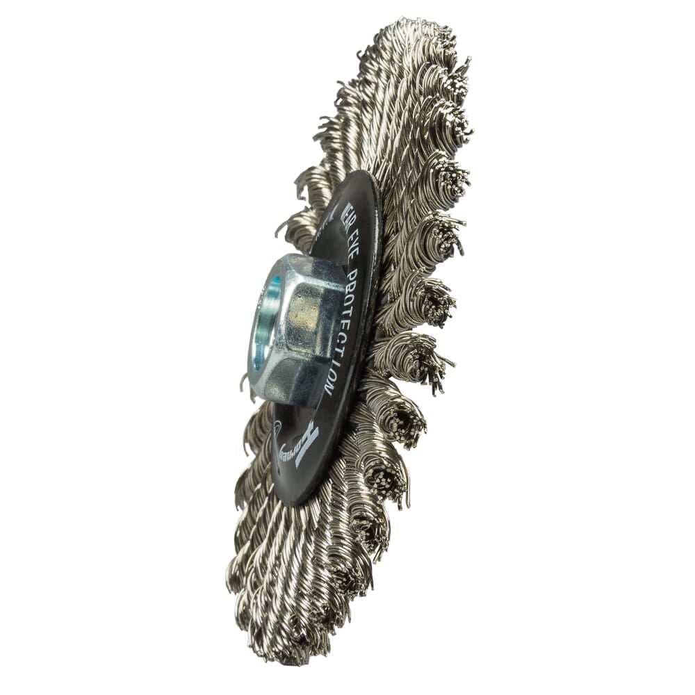 Command PRO Wire Wheel, Stringer Bead, Stainless Steel, 4 in x .020 in x 5/8 in-11