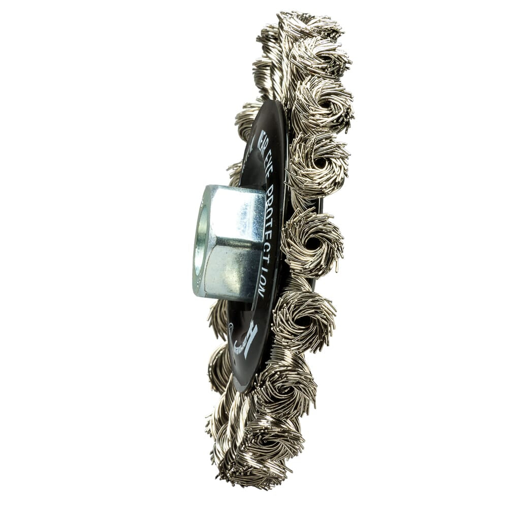 Command PRO Wire Wheel, Knotted, Stainless Steel, 4 in x .020 in x 5/8 in-11