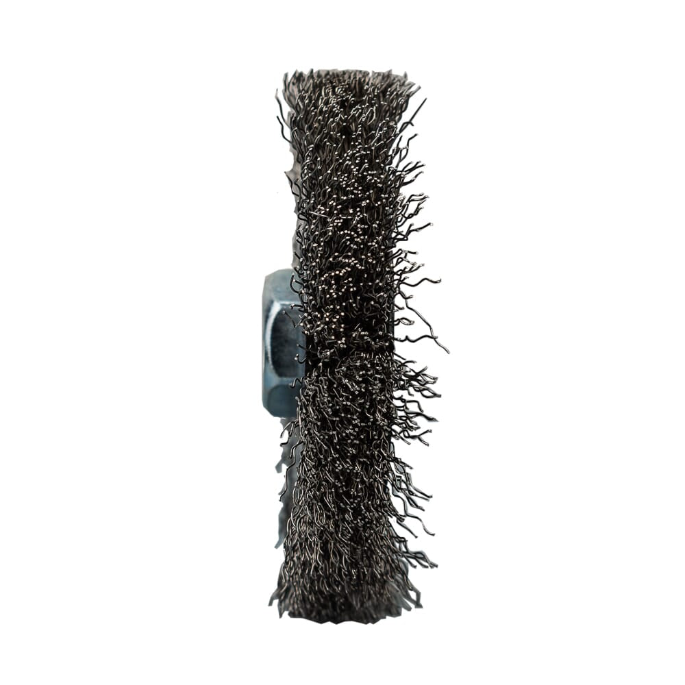 Command PRO Wire Wheel, Crimped, Stainless Steel, 4 in x .014 in x 5/8 in-11