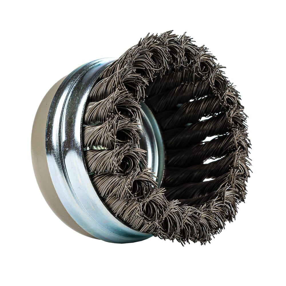Command PRO Cup Brush, Knotted with Bridle, 4 in x .020 in x 5/8 in-11