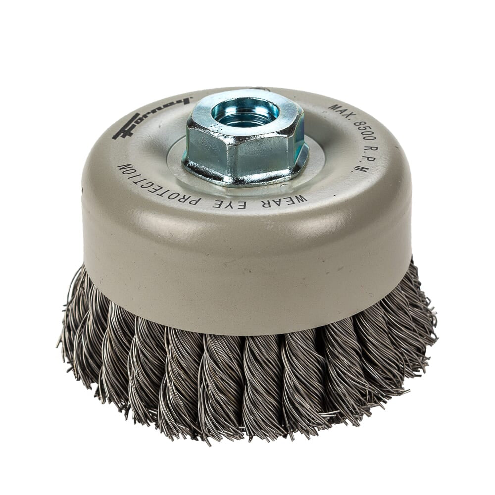 Command PRO Cup Brush, Knotted, Double Row, 4 in x .020 in x 5/8 in-11
