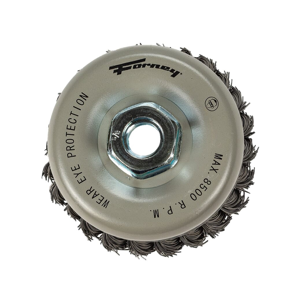 Command PRO Cup Brush, Knotted, Double Row, 4 in x .020 in x 5/8 in-11