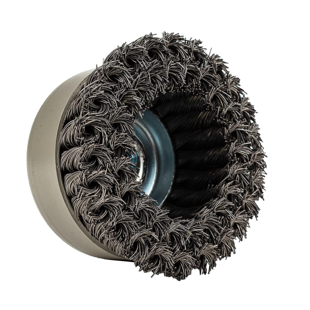 Command PRO Cup Brush, Knotted, Double Row, 4 in x .020 in x 5/8 in-11