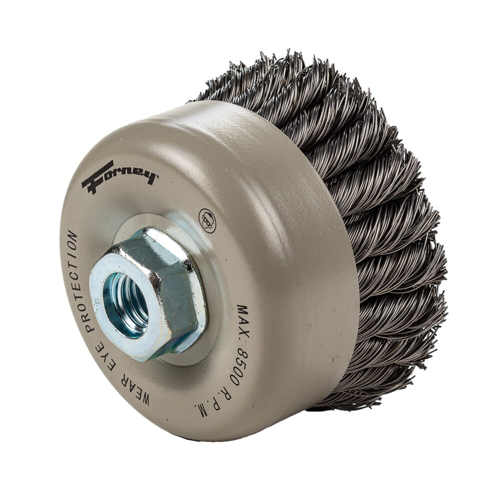 Command PRO Cup Brush, Knotted, Double Row, 4 in x .020 in x 5/8 in-11