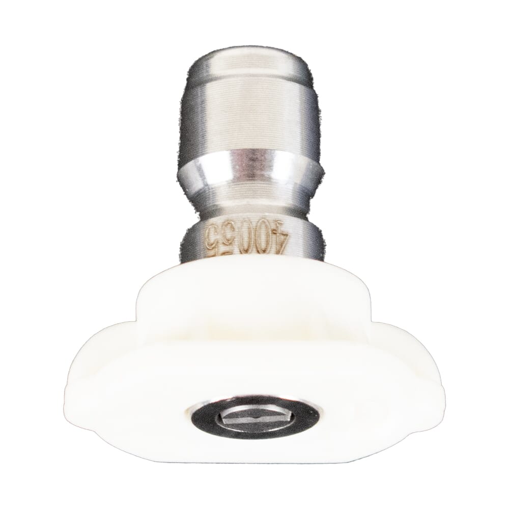 Quick Connect Washing Nozzle, 40 Degree, 4.0 Orifice, White