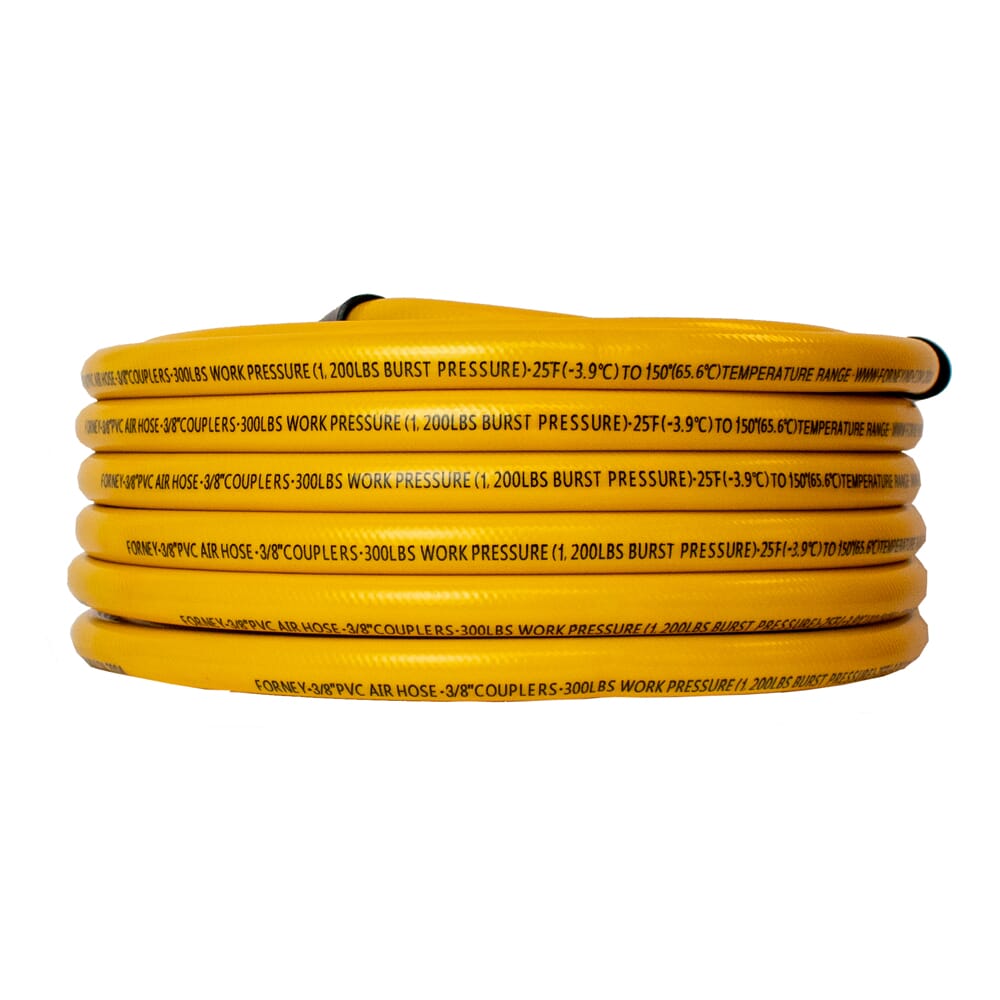 PVC Air Hose, Yellow, 3/8 in x 50ft