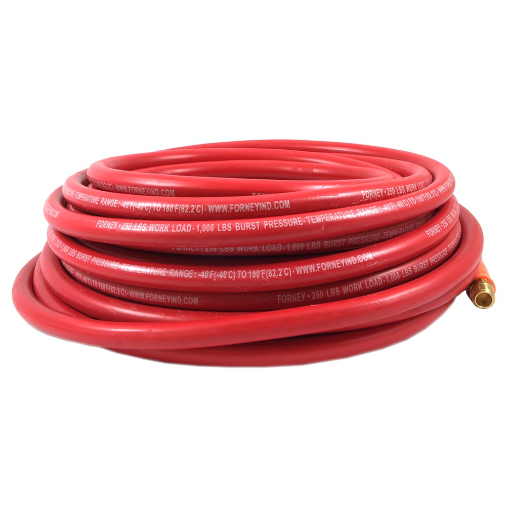 Air Hose, Red Rubber, 1/4 in x 50ft