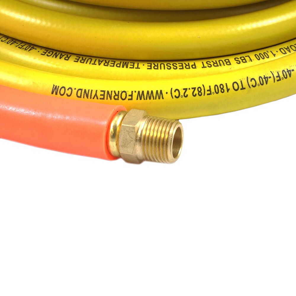 Air Hose, Yellow Rubber, 3/8 in x 25ft