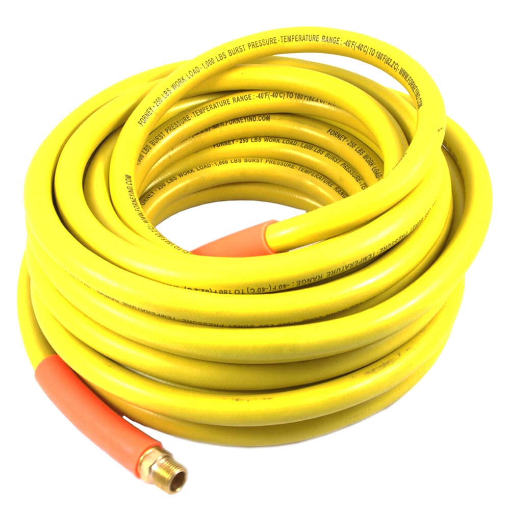 Air Hose, Yellow Rubber, 3/8 in x 50ft