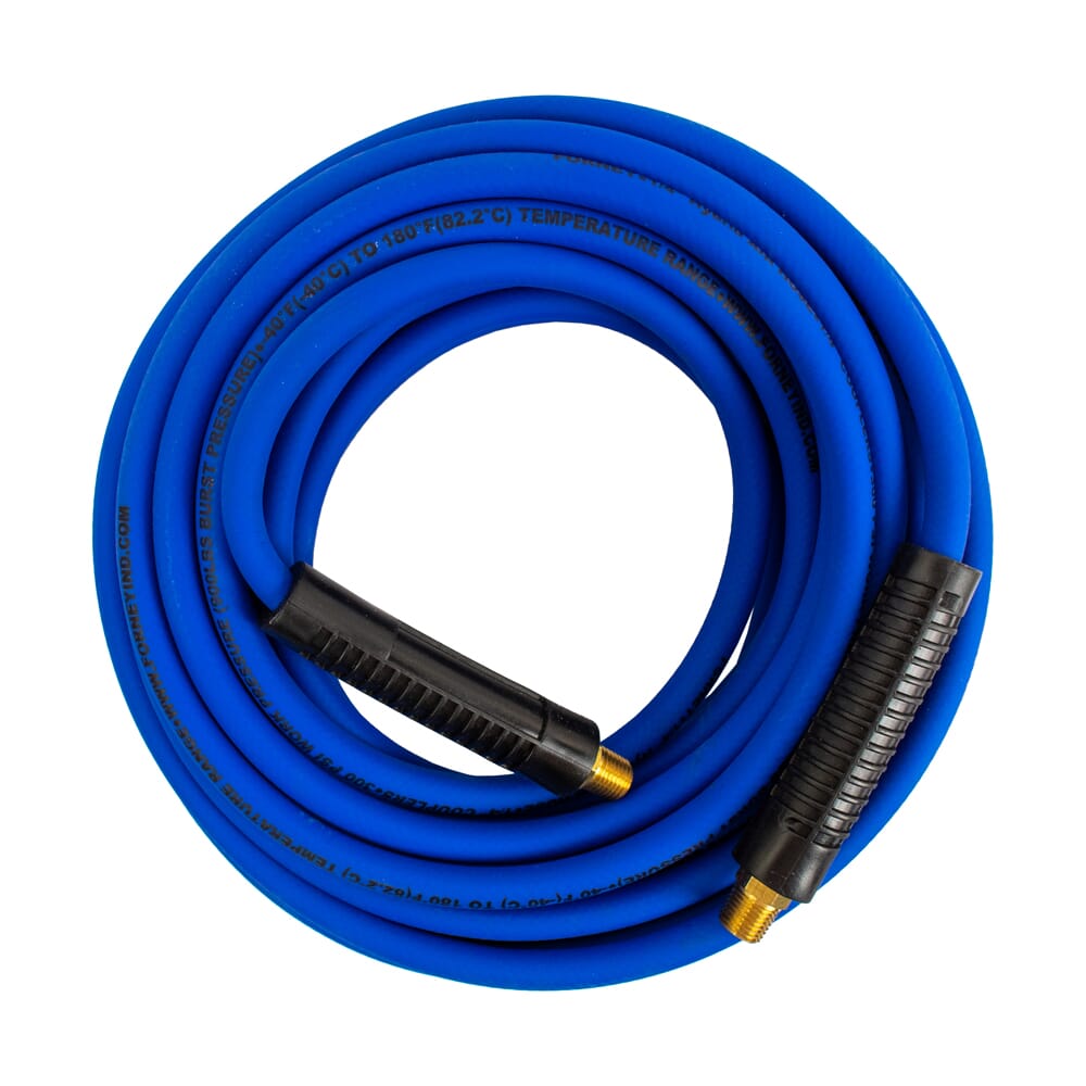 1/4 in x 50ft Hybrid (Blue) Air Hose with 1/4 in MNPT Fittings
