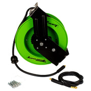 Steel Auto-Retractable Air Hose Reel w/ 3/8 In X 50 ft Hybrid Air Hose