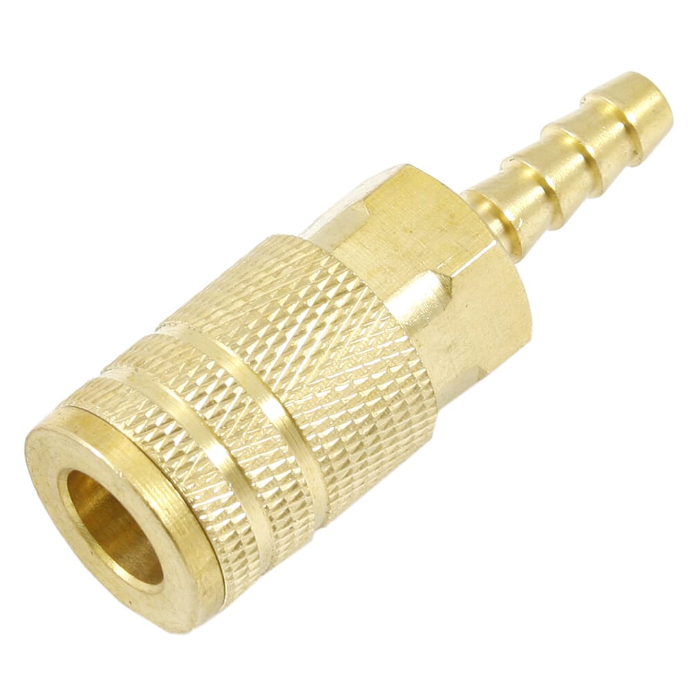 Ind/Milton Style Coupler, 1/4 in x 1/4 in Hose Barb