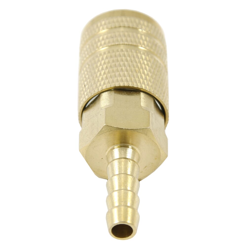 Ind/Milton Style Coupler, 1/4 in x 1/4 in Hose Barb