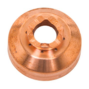 Forney 40 Amp Plasma Cutter Shield Cap copper disc with central bore and radial vent holes top view
