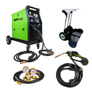 Forney® 270 MIG/Flux Core Welder, Spool Pro Hornet™ SG250 Spool Gun, Argon/CO2 Regulator with 10 ft Hose, and Dual Cylinder Trolley Attachment Package