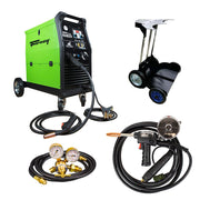Forney® 270 MIG/Flux Core Welder, 250 AMP Spool Gun, Argon/CO2 Regulator with 10 ft Hose, and Dual Cylinder Trolley Attachment Package